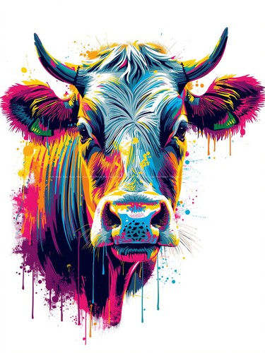 Photo vache abstraite pop - vache,