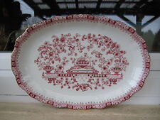 PLAT OVALE Porcelaine SELTMANN Décor THERESIA  ROUGE 35 cm