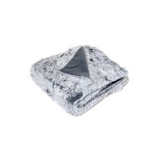 Plaid 130 x 150 cm - Fausse fourrure Loup de Sibérie - Gris