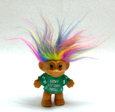 TROLL POUPEE JOUET FIGURINE VINTAGE 1991 RUSS LUCKY CHEVEUX FLUO 15CM COLLECTION
