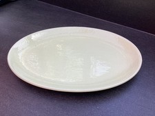 Plat ovale en faïence de Salins modèle Deauville jaune pâle