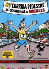 POCHETTE PUBLICITAIRE 49° CORRIDA PEDESTRE HOUILLES ILLUSTRE DE LUCIEN MARGERIN