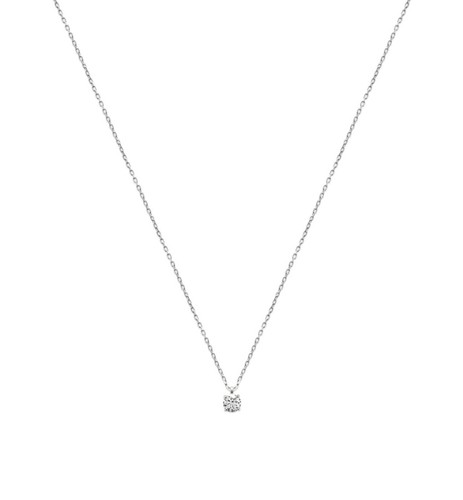 Collier cristal solitaire - cristal,