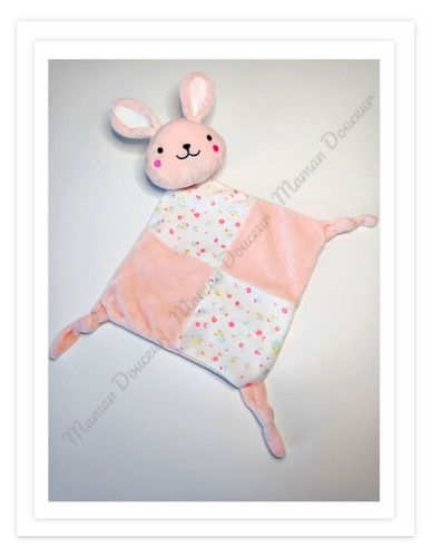 Doudou plat lapin blanc - lapin,