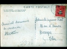 LE LIORAN (15) TRAIN e GARE & CHATEAU d'EAU en 1945 ,Oblitération postale perlée