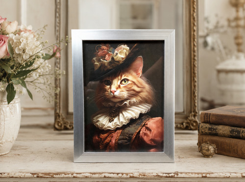 Cadre chat victorien 15x20 - cadre,
