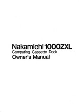 Manuel D'Utilisation Pour Nakamichi 1000 ZXL