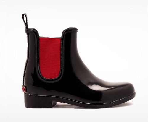 Bottines pluie noires et - de,
