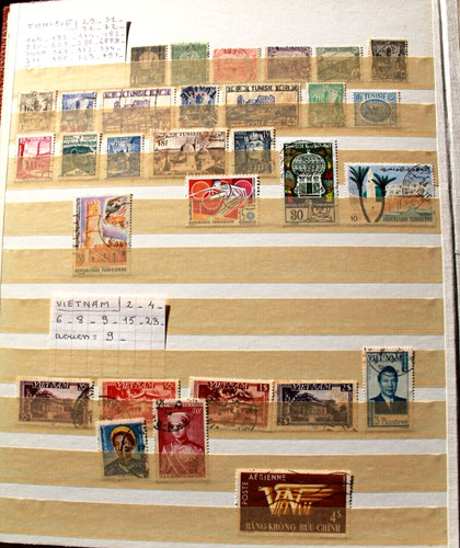 Lot timbres tunisie vietnam - ,