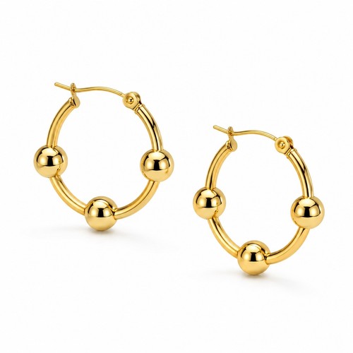 Créoles perles dorées - perles,