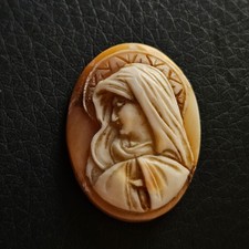 Camée coquillage ancien femme