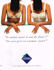 PUBLICITE ADVERTISING 025  1990  SIBRA  soutien gorge sous vetements
