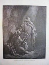  gravures 1866:Sainte Bible:Jérémie dit ses prophéties à Baruch de Gustave Doré 