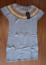 Cyrillus Superbe robe jacquard grise 30% laine - Neuve avec étiquette