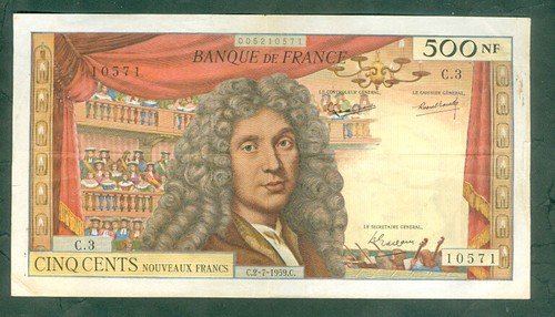 Rare billet 500nf molière - billet,