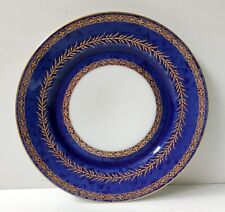 ASSIETTE DE PRESENTATION PORCELAINE RAYNAUD LIMOGES BLEU ET DORE 25 CM