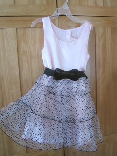 Girl black polka dots - dots, belt