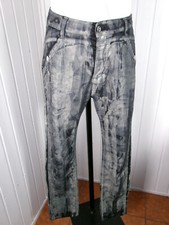 Pantalon jeans taille haute slim noir peint blanc PLEASE L W30 40/42 Logo coeur