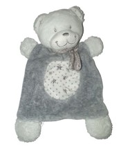 Doudou plat ours blanc gris