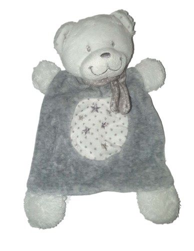 Doudou plat ours blanc - , gris