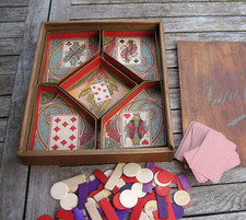 Ancien jeu de société Nain Jaune Pions en Os Complet NK Atlas