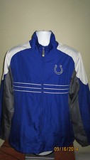 Large Reebok NFL Team Apparel Indianapolis Colts Full Zip Windbreaker Jacket SI 