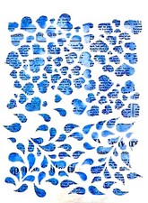 POCHOIR PLASTIQUE 26*18cm : mur motif coeurs et gouttes d'eau