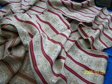 Cinq Coupons de tissus anciens en soie avec liteaux rouges. XIXème.  Réf n°15