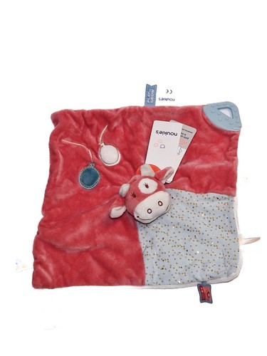 Doudou plat vache rose - , blanc