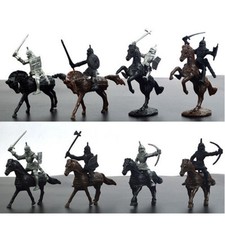 28 Pièces Médiéval Chevaliers Guerriers Chevaux Soldats Figurine Modèle Jouer