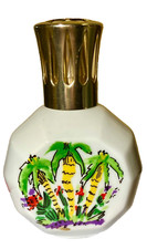 lampe Berger ancienne porcelaine de Limoges Artoria - oasis -  palmiers - N°24