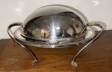 Ancien Réchaud Plat Cloche Service Métal Argenté poinçons à voir ? Bain Marie