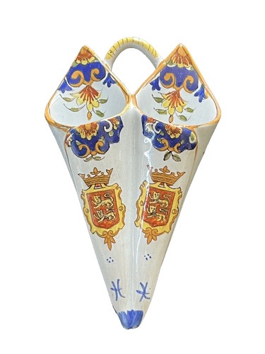 Vase double cornets faience - vase,