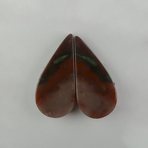 Bloodstone cabochon pairs - , for