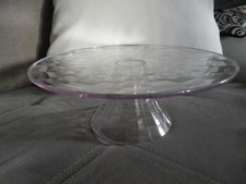 plateau  rond sur pied prisme transparent tupperware 