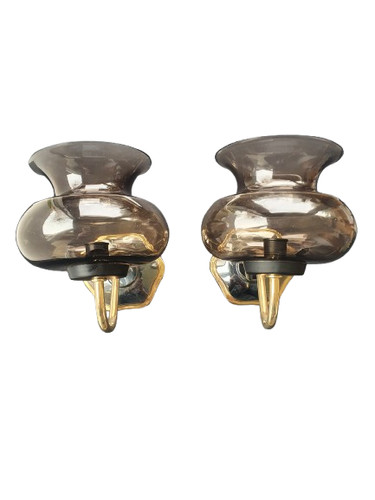 Paire appliques laiton - paire, en
