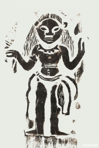 Vintage tribal art print - tribal,