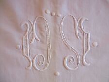 Drap N°396 ancien en lin monogramme DM ??   200 X 305 Cm