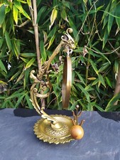 Ancien Gong de Table en Bronze