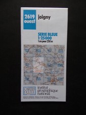 carte IGN série bleue 2619 ouest - JOIGNY - 11/1989