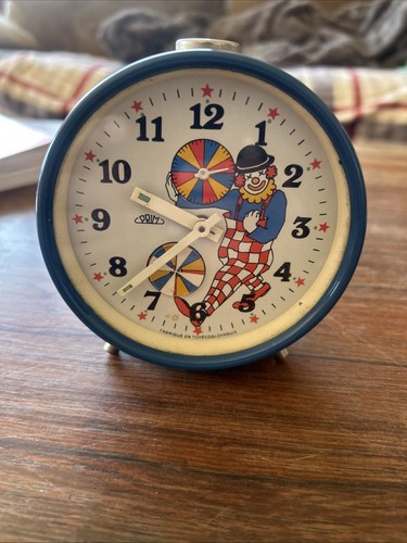 Vintage blue mechanical alarm - vintage,