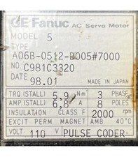 A06B-0512-B005 FANUC Servo Moteur Model 5