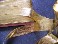 ANCIEN GALON OR PLAT - FABRICATION ANCIENNE - 26 mm x 300 cm - F 1
