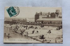 Cpa 1910, Cherbourg, la plage et le casino, Manche 50