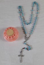 N04 Chapelet Notre Dame de Lourdes dans sa boite coeur vierge VINTAGE 60 70