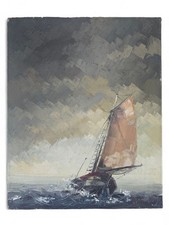 Guy Maubert Marine Huile Sur Toile Au Couteau