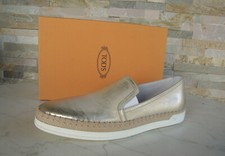 Tods Tod ´ S 37,5 Mocassins Loafers Chaussures Antique Doré Neuf Autrefois