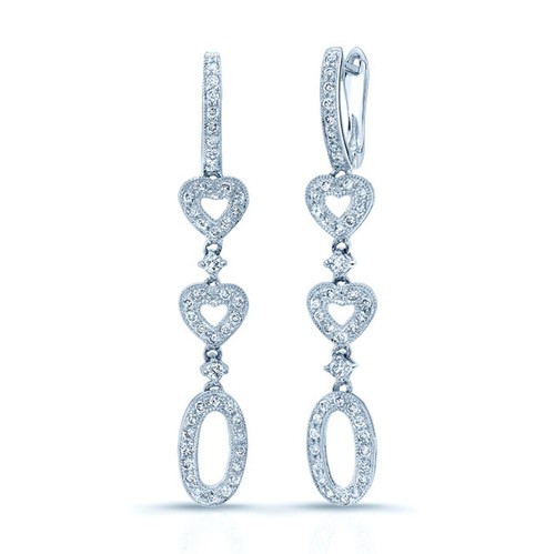14k blanc diamant coeurs - blanc,
