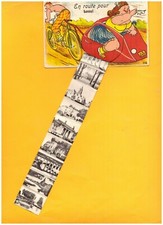 LAVAL (53) COUPLE en VELO avec REMORQUE / Carte à systéme 10 vues vers 1950