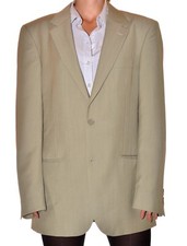 Veste de costume homme régular beige uni taille XL avec un bouton à recoudre